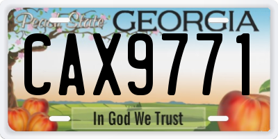 GA license plate CAX9771
