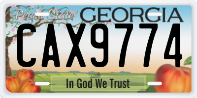 GA license plate CAX9774