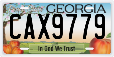 GA license plate CAX9779