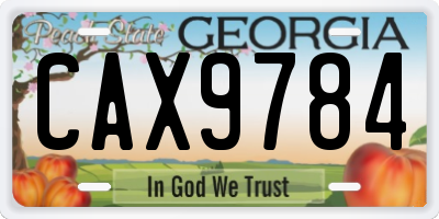 GA license plate CAX9784