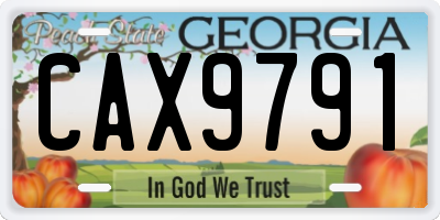 GA license plate CAX9791