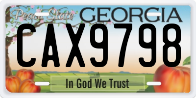 GA license plate CAX9798