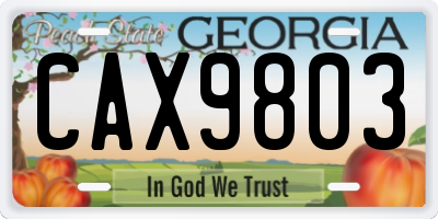 GA license plate CAX9803