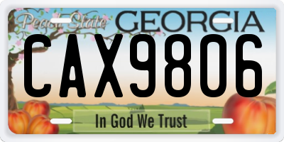 GA license plate CAX9806