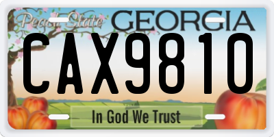 GA license plate CAX9810