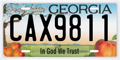 GA license plate CAX9811
