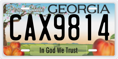 GA license plate CAX9814