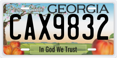GA license plate CAX9832