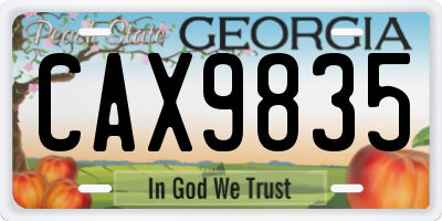 GA license plate CAX9835