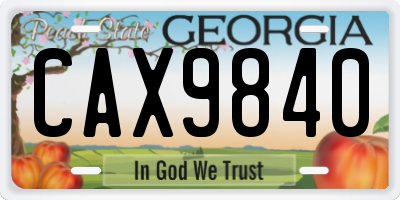 GA license plate CAX9840