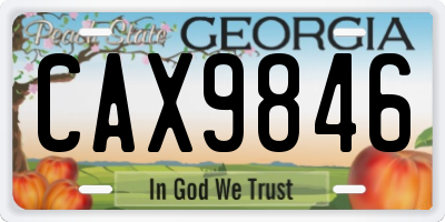 GA license plate CAX9846
