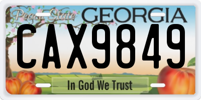 GA license plate CAX9849