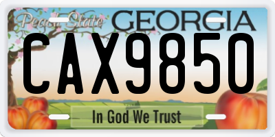 GA license plate CAX9850