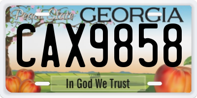GA license plate CAX9858