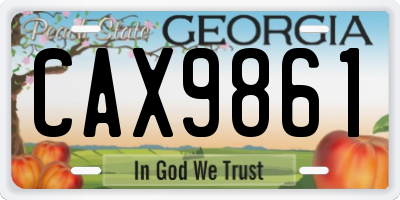 GA license plate CAX9861