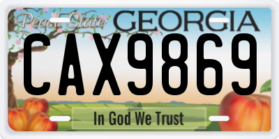 GA license plate CAX9869