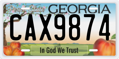 GA license plate CAX9874