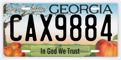 GA license plate CAX9884
