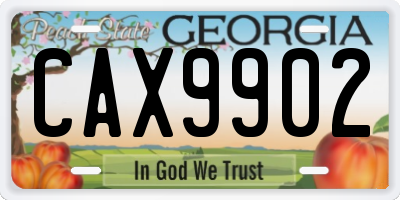 GA license plate CAX9902