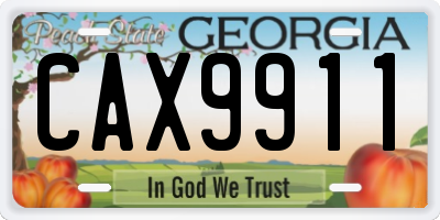 GA license plate CAX9911