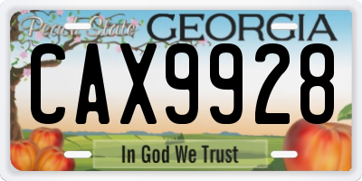 GA license plate CAX9928
