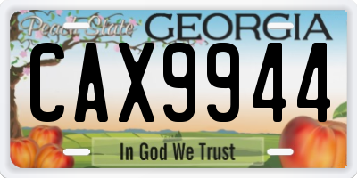 GA license plate CAX9944