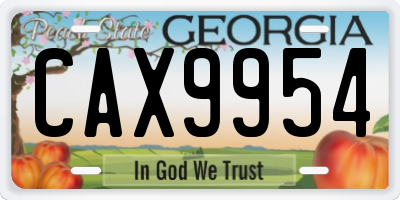 GA license plate CAX9954