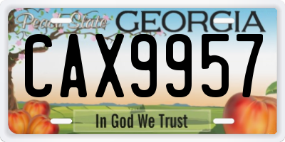GA license plate CAX9957