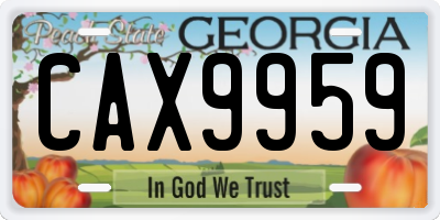 GA license plate CAX9959