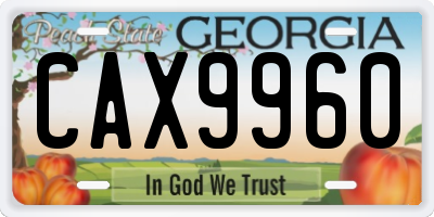 GA license plate CAX9960
