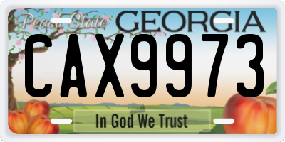 GA license plate CAX9973