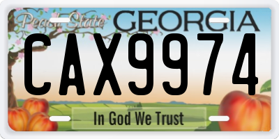 GA license plate CAX9974