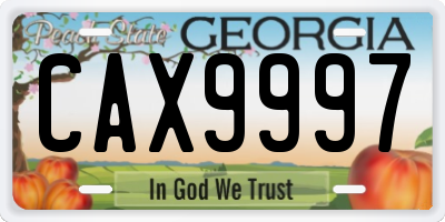 GA license plate CAX9997