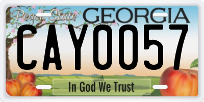 GA license plate CAY0057