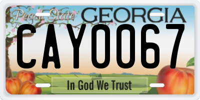 GA license plate CAY0067