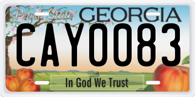 GA license plate CAY0083