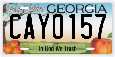GA license plate CAY0157