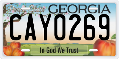 GA license plate CAY0269