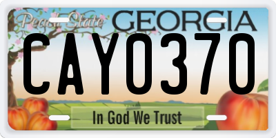 GA license plate CAY0370