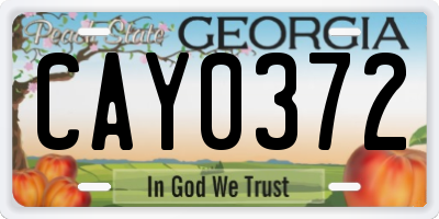 GA license plate CAY0372