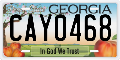 GA license plate CAY0468