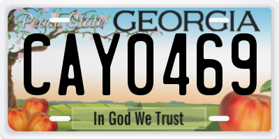 GA license plate CAY0469