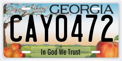 GA license plate CAY0472