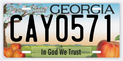 GA license plate CAY0571