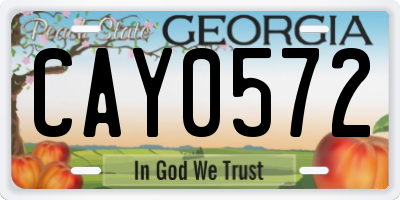 GA license plate CAY0572