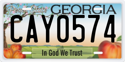 GA license plate CAY0574