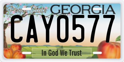 GA license plate CAY0577