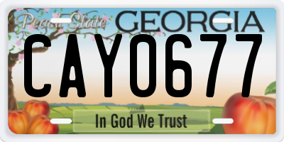 GA license plate CAY0677