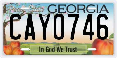 GA license plate CAY0746