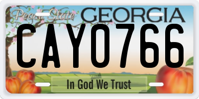 GA license plate CAY0766